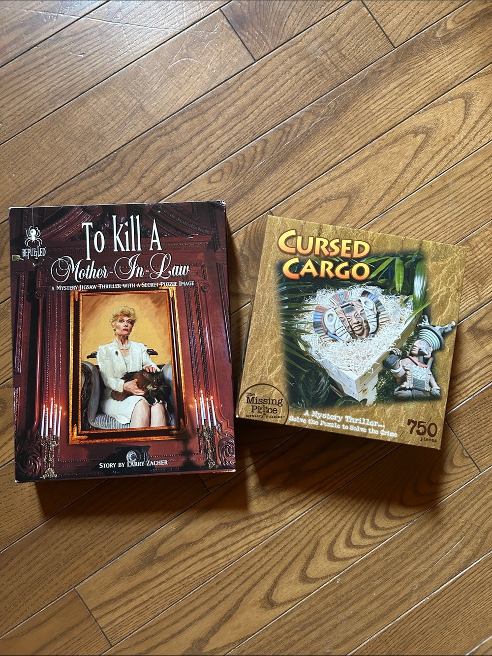 Set of 2 murder mystery jigsaw puzzles